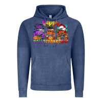 Vintage Denim happy hallothanksmas truck Vintage Hoodie - CowGirlArtShop