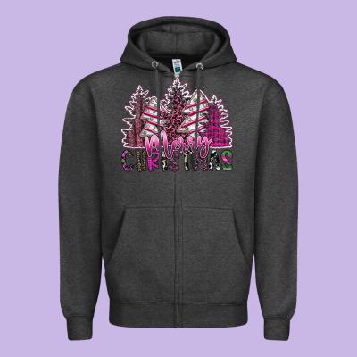 Merry Christmas Zipper Hoodie Designed By Sublimationcraftshop