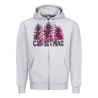 Heather Grey Merry Christmas Zipper Hoodie - SublimationCraftShop