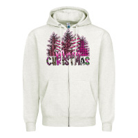 Oatmeal Heather Merry Christmas Zipper Hoodie - SublimationCraftShop