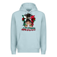 Blue Mist mexicana messy bun mama Premium Hoodie - BundleAndBundleShop