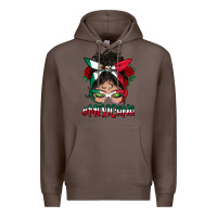 Coffee mexicana messy bun mama Premium Hoodie - BundleAndBundleShop