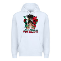 White mexicana messy bun mama Premium Hoodie - BundleAndBundleShop
