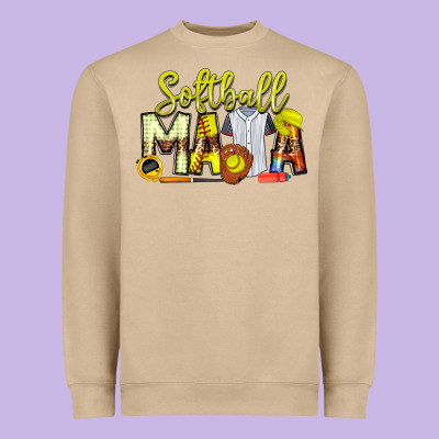 Softball Mama Heavyweight Sweatshirt Designed By Cowhidedigitalart