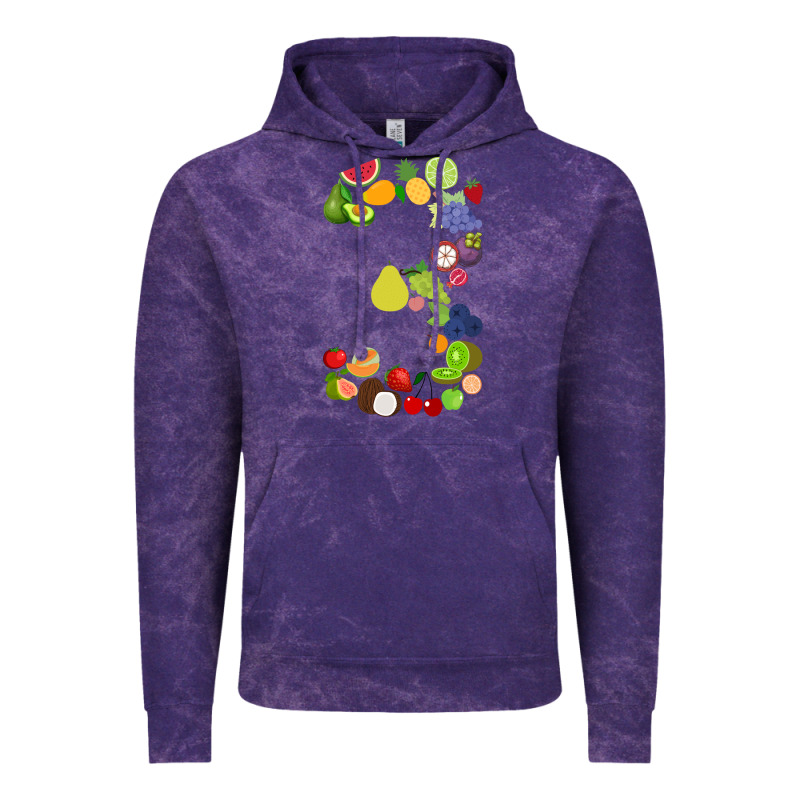 Number 3 Fruit 3rd Birthday Party Fruit Themed Gift Idea Vintage Hoodie by minhPixels | Teevron