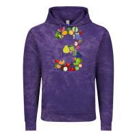 Cloud Purple Number 3 Fruit 3rd birthday party fruit themed gift Idea Vintage Hoodie - minhPixels