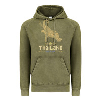 Vintage Olive Thai Flag Vacation Bangkok Travel Thailand Vintage Hoodie - minhPixels
