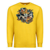 Lemon bull skull leopard cowhide sunflower texas map Premium Sweatshirt - Artiststas