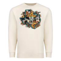 Sandshell bull skull leopard cowhide sunflower texas map Premium Sweatshirt - Artiststas