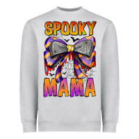 Heather Grey Spooky Mama Heavyweight Sweatshirt - CowhideDigitalArt