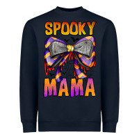 Navy Spooky Mama Heavyweight Sweatshirt - CowhideDigitalArt