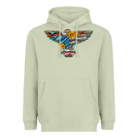 Matcha thunderbird with usa flag and sunflowers Heavyweight Hoodie - Artiststas