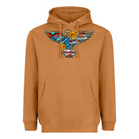 Meerkat thunderbird with usa flag and sunflowers Heavyweight Hoodie - Artiststas