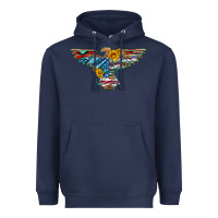 Thunderbird With Usa Flag And Sunflowers Heavyweight Hoodie | Teevron