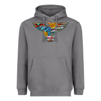 Storm thunderbird with usa flag and sunflowers Heavyweight Hoodie - Artiststas