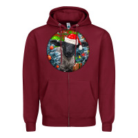Burgundy christmas suffolk baby sheep ornament Zipper Hoodie - LillyAllenDesigns