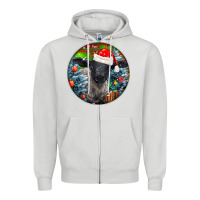 Dove Grey christmas suffolk baby sheep ornament Zipper Hoodie - LillyAllenDesigns