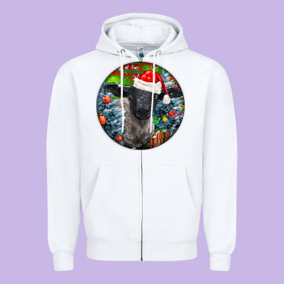 Christmas Suffolk Baby Sheep Ornament Zipper Hoodie Designed By Lillyallendesigns