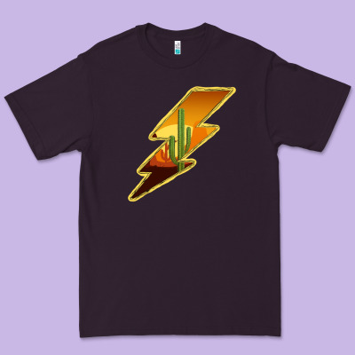 Cactus Sunset Lightning Premium Tee Designed By Bettercallsaul