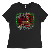 Black Merry Christmas Deer Ladies Tee - Bettercallsaul
