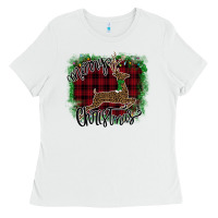 White Merry Christmas Deer Ladies Tee - Bettercallsaul