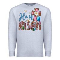 Heather Grey he is risen cross Premium Sweatshirt - Artiststas