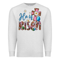 Oatmeal Heather he is risen cross Premium Sweatshirt - Artiststas