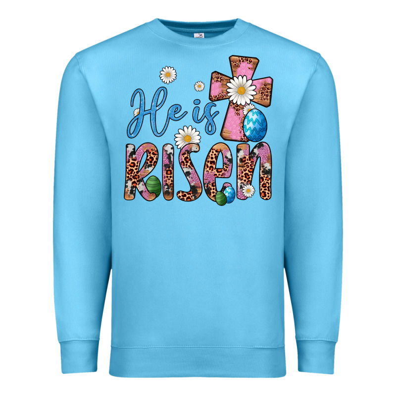 He Is Risen Cross Premium Sweatshirt by Artiststas | Teevron
