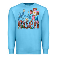 Ocean Blue he is risen cross Premium Sweatshirt - Artiststas