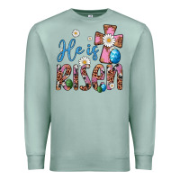Seafoam he is risen cross Premium Sweatshirt - Artiststas