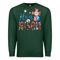 Sports Green he is risen cross Premium Sweatshirt - Artiststas