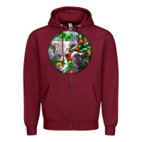 Burgundy christmas southdown baby sheeps Zipper Hoodie - LillyAllenDesigns