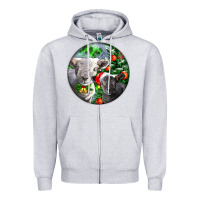 Heather Grey christmas southdown baby sheeps Zipper Hoodie - LillyAllenDesigns