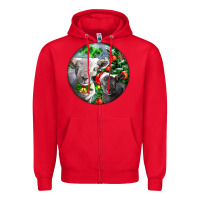 Red christmas southdown baby sheeps Zipper Hoodie - LillyAllenDesigns