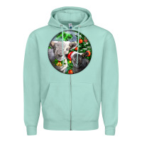 Seafoam christmas southdown baby sheeps Zipper Hoodie - LillyAllenDesigns