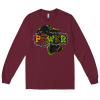Burgundy Power Black History Long Sleeve Tee - HowdyJamesFarm