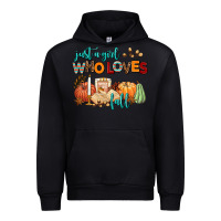 Black just a girl who loves fall Urban Hoodie - AdoDesignShop