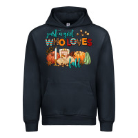 Navy just a girl who loves fall Urban Hoodie - AdoDesignShop