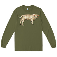 Army Green charolais bull Long Sleeve Tee - RanaPortraitStore
