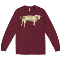 Burgundy charolais bull Long Sleeve Tee - RanaPortraitStore