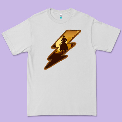 Cowboy Sunset Lightning Premium Tee Designed By Bettercallsaul
