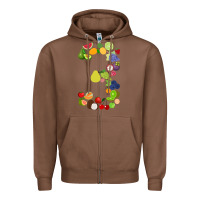 Chestnut Number 3 Fruit 3rd birthday party fruit themed gift Idea Zipper Hoodie - minhPixels