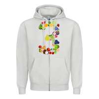 Dove Grey Number 3 Fruit 3rd birthday party fruit themed gift Idea Zipper Hoodie - minhPixels