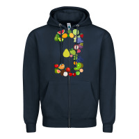 Navy Number 3 Fruit 3rd birthday party fruit themed gift Idea Zipper Hoodie - minhPixels
