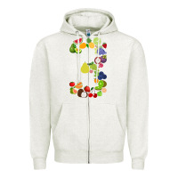 Oatmeal Heather Number 3 Fruit 3rd birthday party fruit themed gift Idea Zipper Hoodie - minhPixels