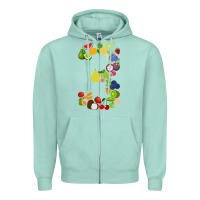Seafoam Number 3 Fruit 3rd birthday party fruit themed gift Idea Zipper Hoodie - minhPixels