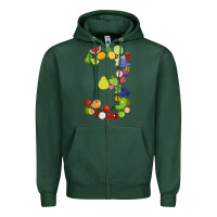 Sports Green Number 3 Fruit 3rd birthday party fruit themed gift Idea Zipper Hoodie - minhPixels