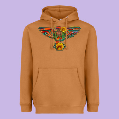 Thunderbird  Wild Soul With Sunflower Serape Aztec Heavyweight Hoodie Designed By Artiststas
