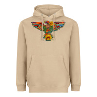 Mushroom thunderbird  wild soul with sunflower serape aztec Heavyweight Hoodie - Artiststas