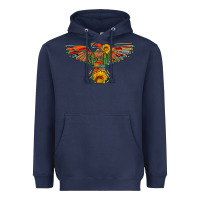 Navy thunderbird  wild soul with sunflower serape aztec Heavyweight Hoodie - Artiststas